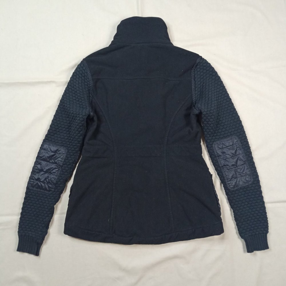 Lululemon Womens Miracle Jacket Size 6 Black Fleece Cargo Pockets Knit Sleeves - Picture 2 of 9